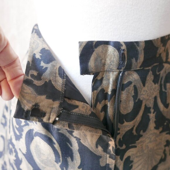 Vintage Handmade Pleated Skirt & Scarf Set - Geometric Print, New Without Tags - Picture 5 of 10